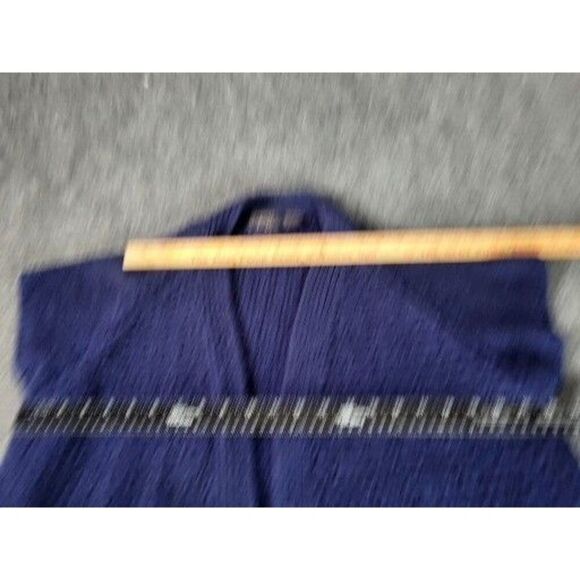 Vintage Bonnie Lee Leroy Cardigan Women Sz 48‎ Blue Cable Knit Pockets Workwear - Picture 5 of 7